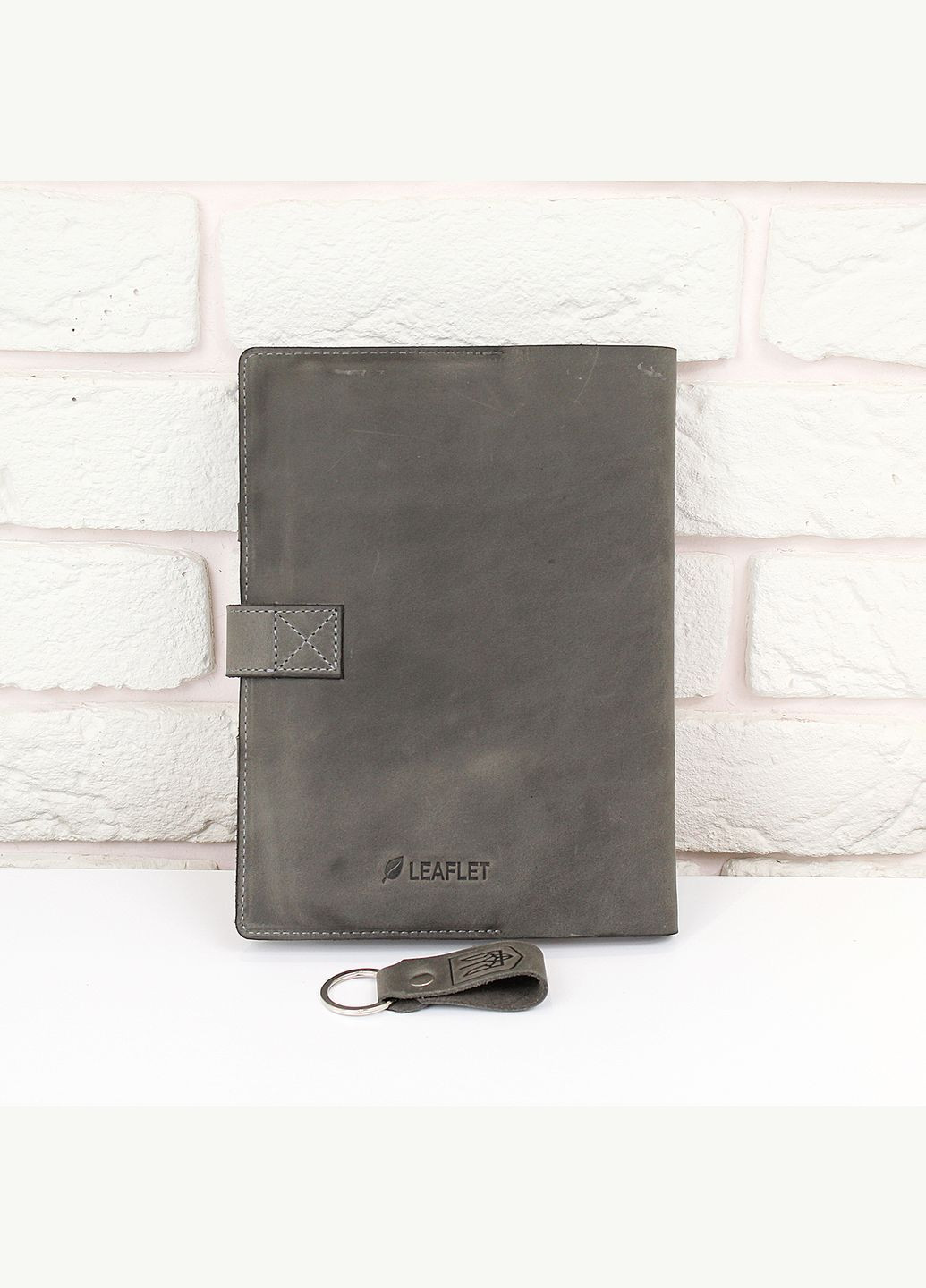 Обложка на блокнот ежедневник А5 кожаная универсальная. Серая No Brand (327096751)