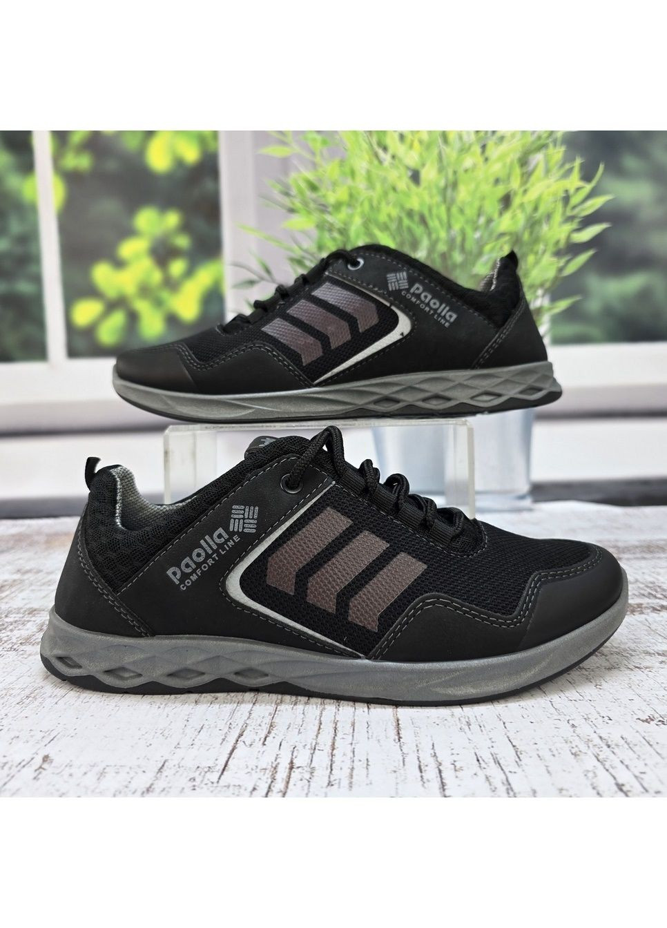 Чорні Осінні кросівки чоловічі Paolla