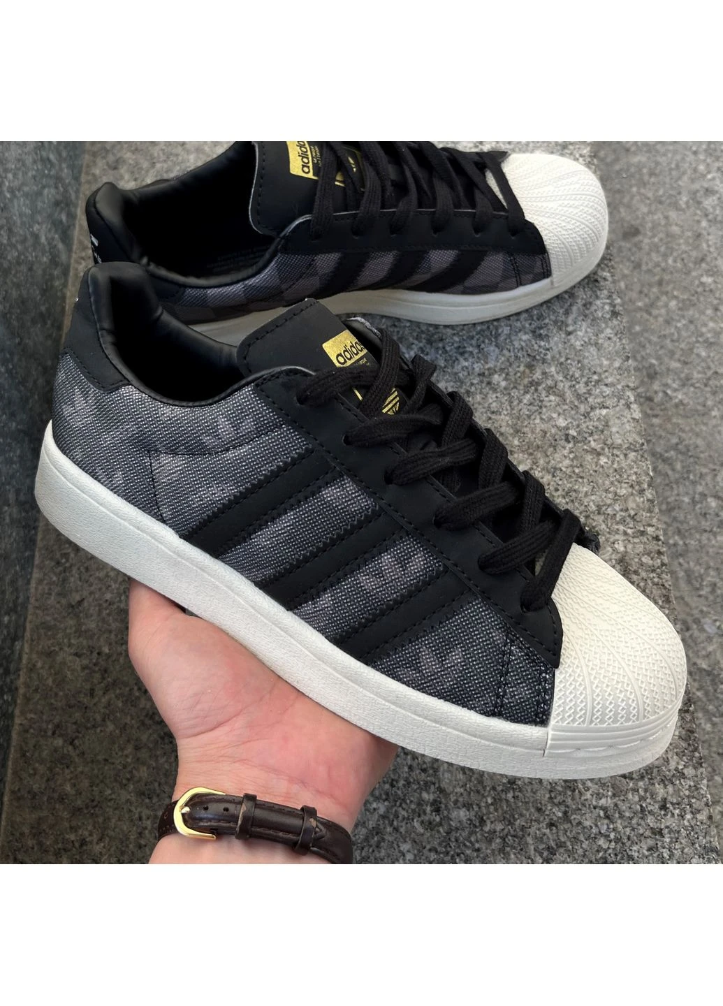 КРОСІВКИ ЖІНОЧІ ADIDAS SUPERSTAR X ATMOS DENIM PACK GREY АДІДАС СУПЕРСТАР СІРІ No Brand сірі демісезони (392017182)