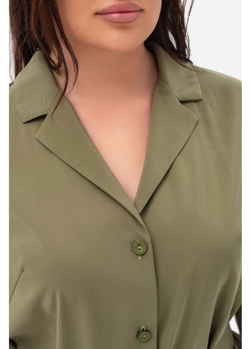 Зеленая рубашка однотонная Garne