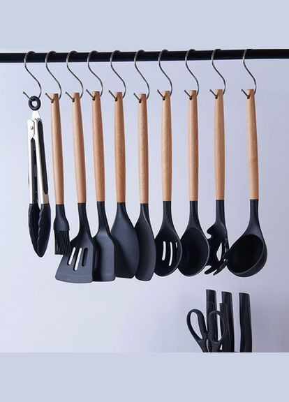 Набор силиконовых кухонных принадлежностей Kitchenware Set набор ножей лопаток с досточкой A-Plus (297331941)