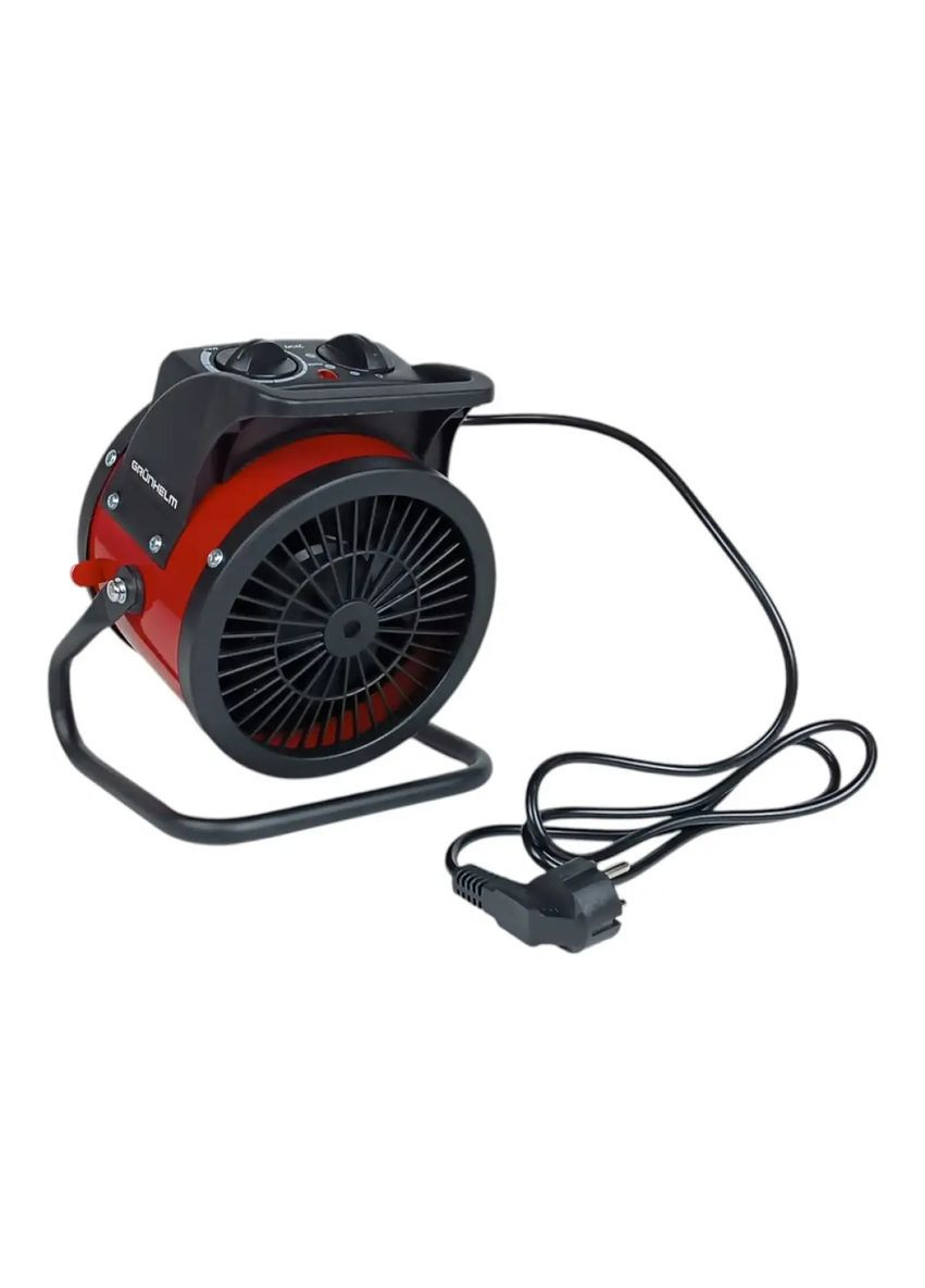 Обогреватель электрический РТС-2000S керамический нагревательный элемент регулируемый термостат 2000 Вт Черный Grunhelm (364859366)