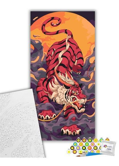 Картина за номерами Тигр, що підкрадається 40х80 см () Artcraft 11593-AC (366578632)