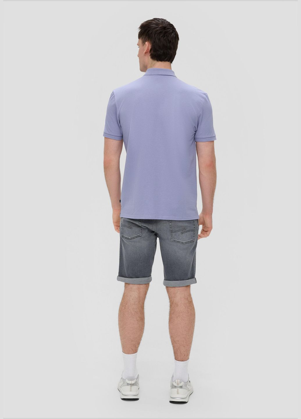 Фиолетовая футболка-поло для мужчин S.Oliver однотонная