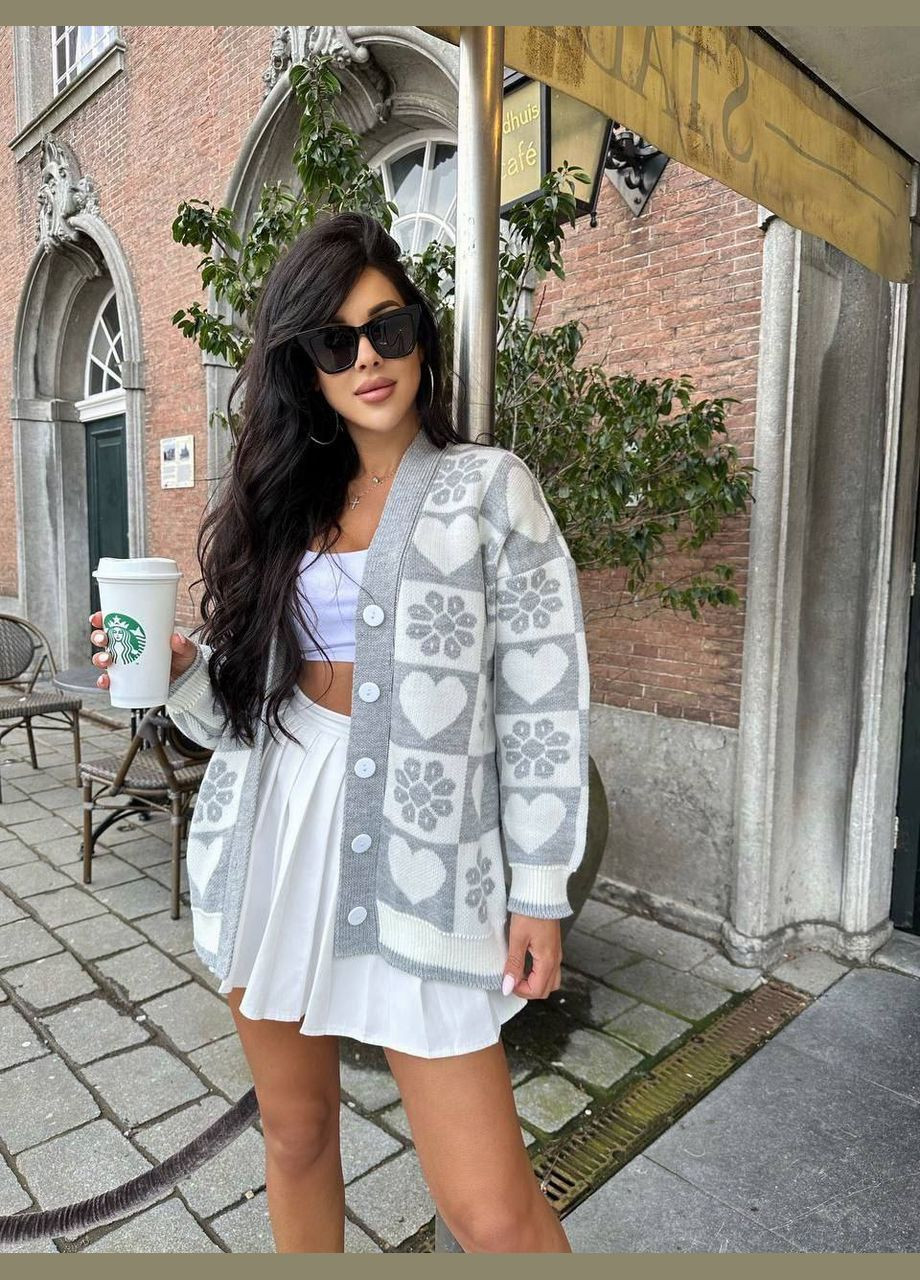 Светло-серый демисезонный кардиган Vakko