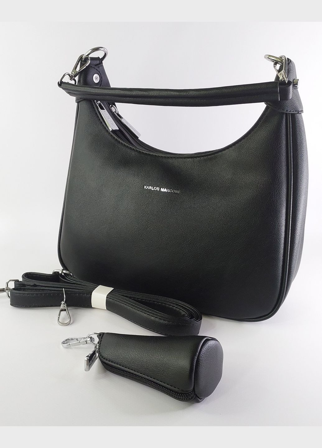 Сумка женская багет с коротким и длинным ремешком на два отделения белая Karlos Marconi (339079326)