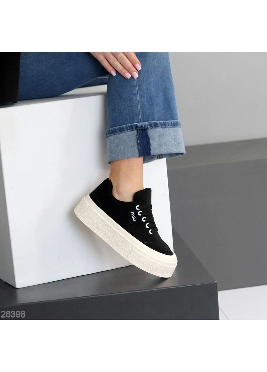 Чорні жіночі кеди на платформі No Brand