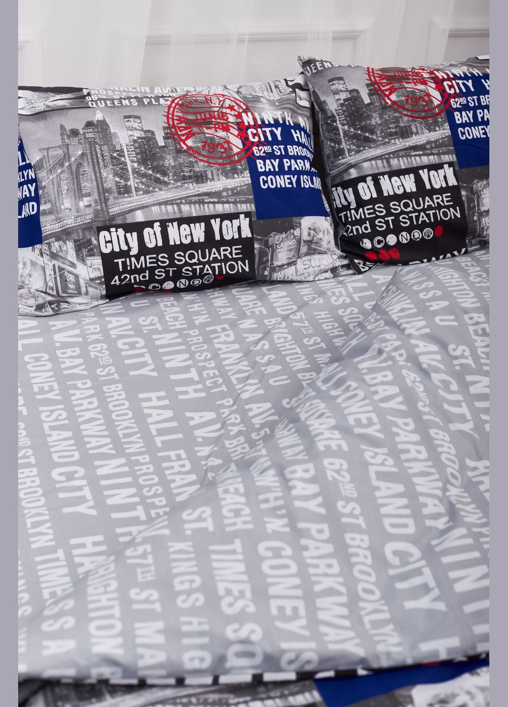 Комплект постільної білизни сімейний 143х210х2 наволочки 2х40х60 Бязь Gold Люкс (MS-820001236) Moon&Star New York (285717449)