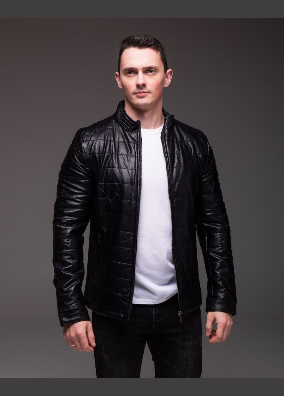 Чорна демісезонна куртка якісна еко-шкіра No Brand