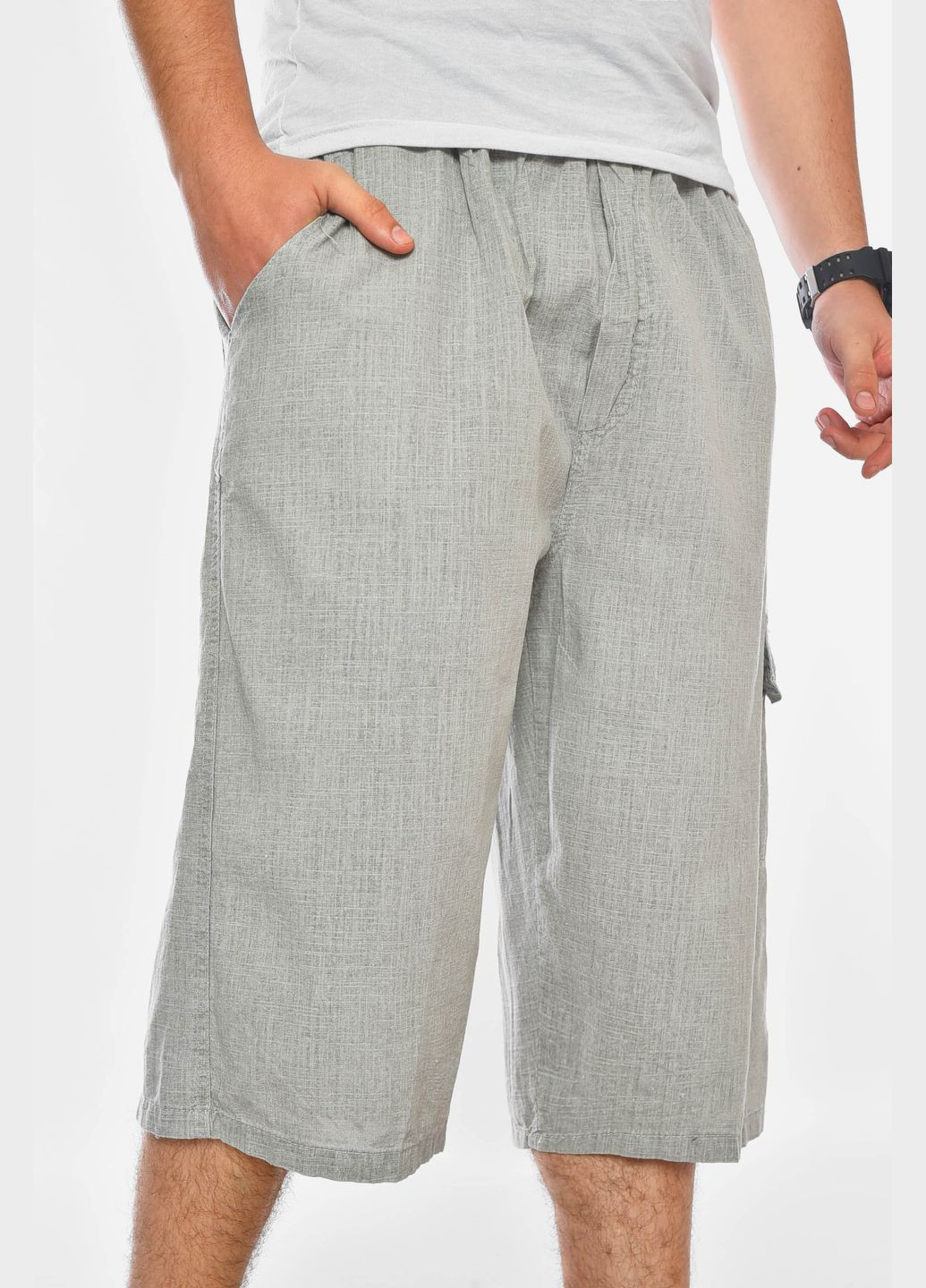 Бриджі чоловічі напівбатальні світло-сірого кольору Let's Shop (329404999)