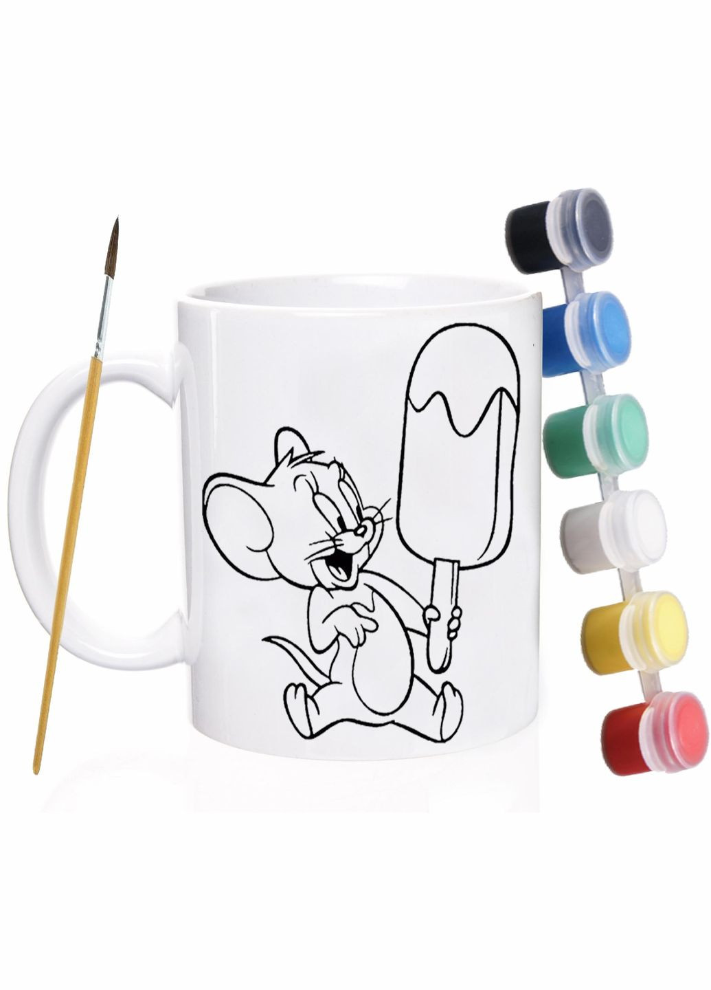 Набір для дитячої творчості Том та Джеррі #01 / розмальовка для дітей / 330 мл біла No Brand (316119802)