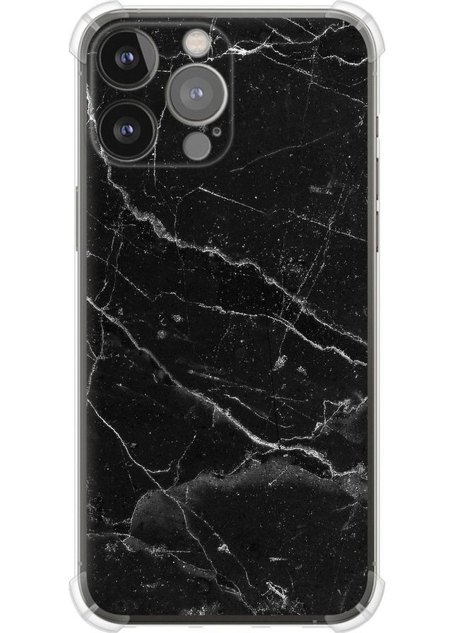 Силіконовий протиударний с посиленими кутами чохол 'Чорний мармур v2' для Endorphone Apple iPhone 13 Pro Max (316647181)