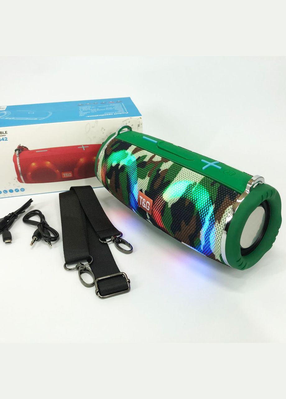 Портативна колонка TG642 з RGB підсвічуванням та ремінцем, колонка для вечірки. Колір: камуфляж No Brand (359474493)