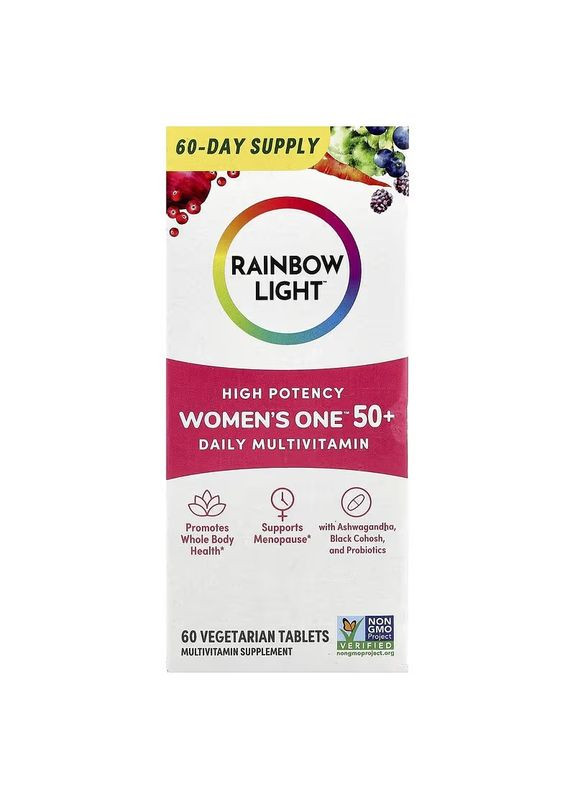 Мультивітаміни для жінок 50+, Women's One 50+, High Potency,, 60 таблеток Rainbow Light (373032248)