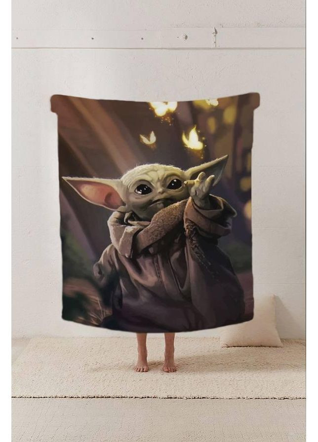 Плед STAR WARS Малюк Йода_2 Зоряні війни якісне покривало с 3D малюнком розмір 160х200 Україна ТД (369657027)