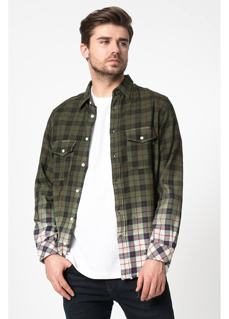 Зеленая повседневный, кэжуал рубашка в клетку Diesel