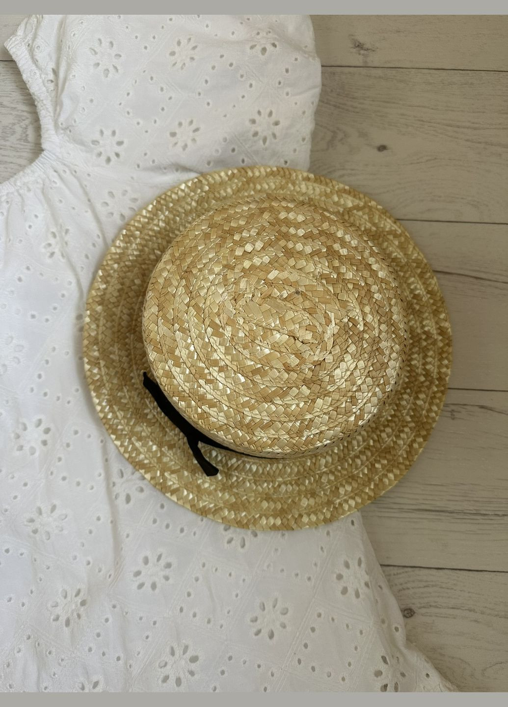 Взрослая шляпа канотье из натуральной соломы 55-58р (6366) No Brand (324019795)