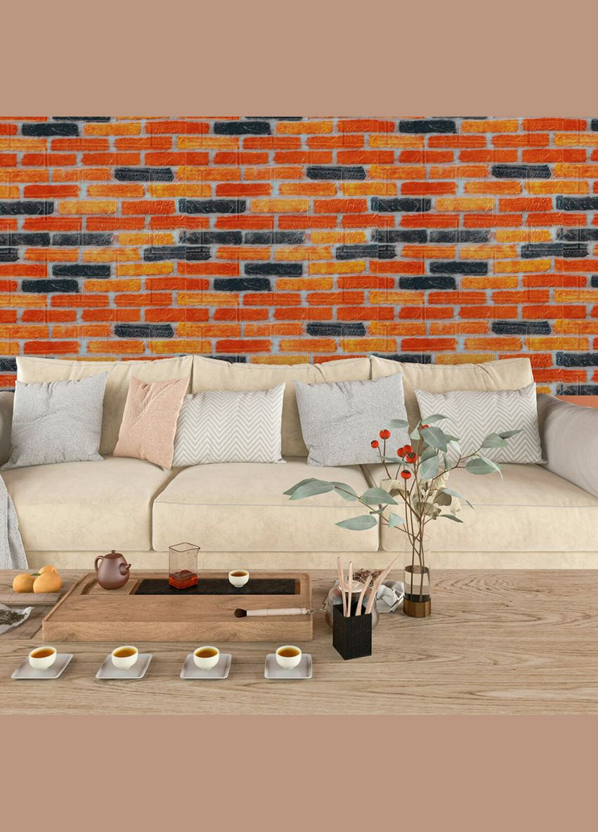 Самоклеющаяся 3D панель под бежево-коричневый кирпич екатеринослав 3080х700х3мм SW-00002571- Sticker Wall (315791285)