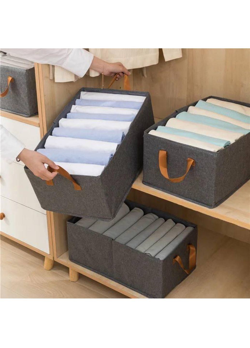 Коробка органайзер для одягу 45x28 Сіра More Storage Box (315786890)