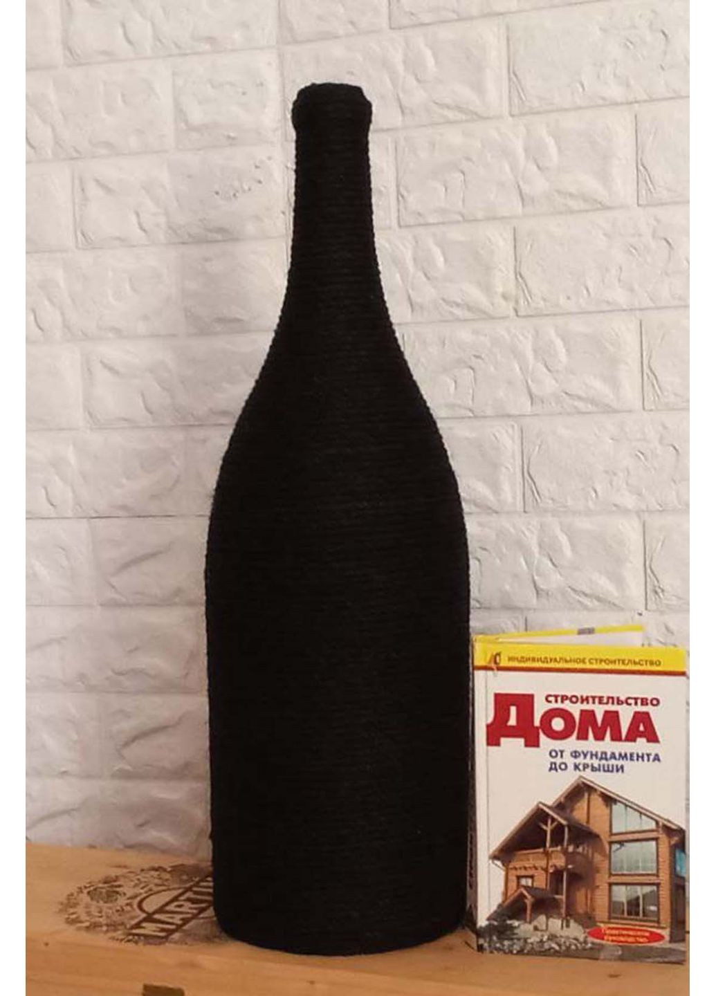 Ваза бутылка для пола | Черная ваза в стиле лофт | Подарок для мужчины HHD (361440324)
