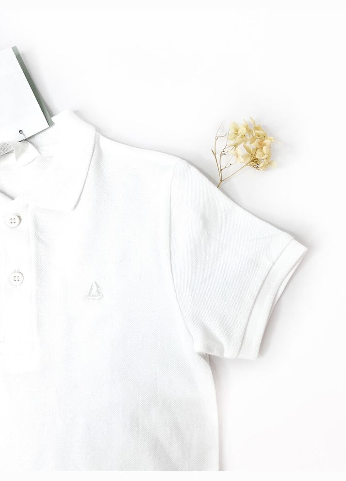 Белая футболка-поло 104 см белый артикул л1242 H&M