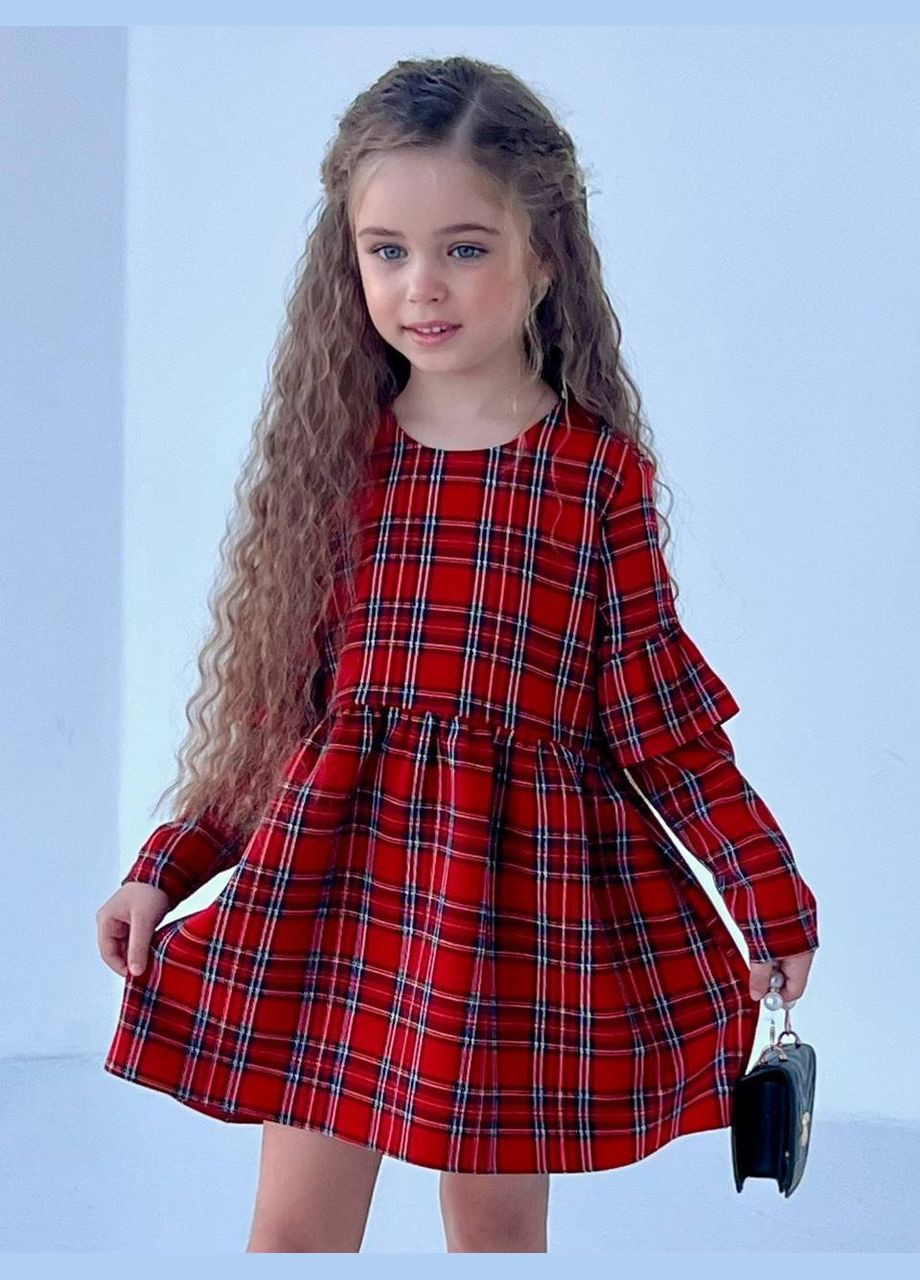 Червона сукня святкова в клітинку дів. червоне тіар 9832811 MiChell (315688026)