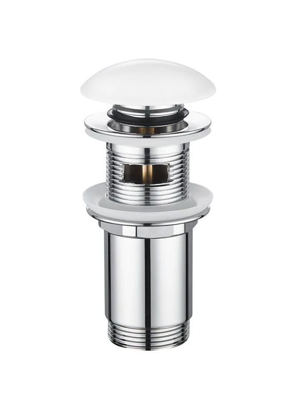 Донний клапан для раковини PW-07-11 1 1/4'' з переливом автоматичний СLICK-СLACK (Біла керам.накл.) (KR5784) KOER (369932905)