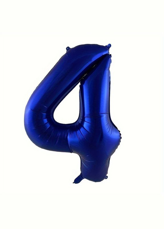 Фольгована кулька Цифра 4, синя оксамитова, 76 см No Brand (302312928)