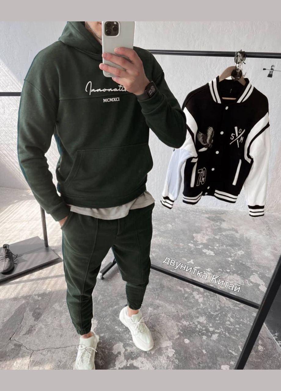 Оливковый (хаки) стильный костюм Fashion