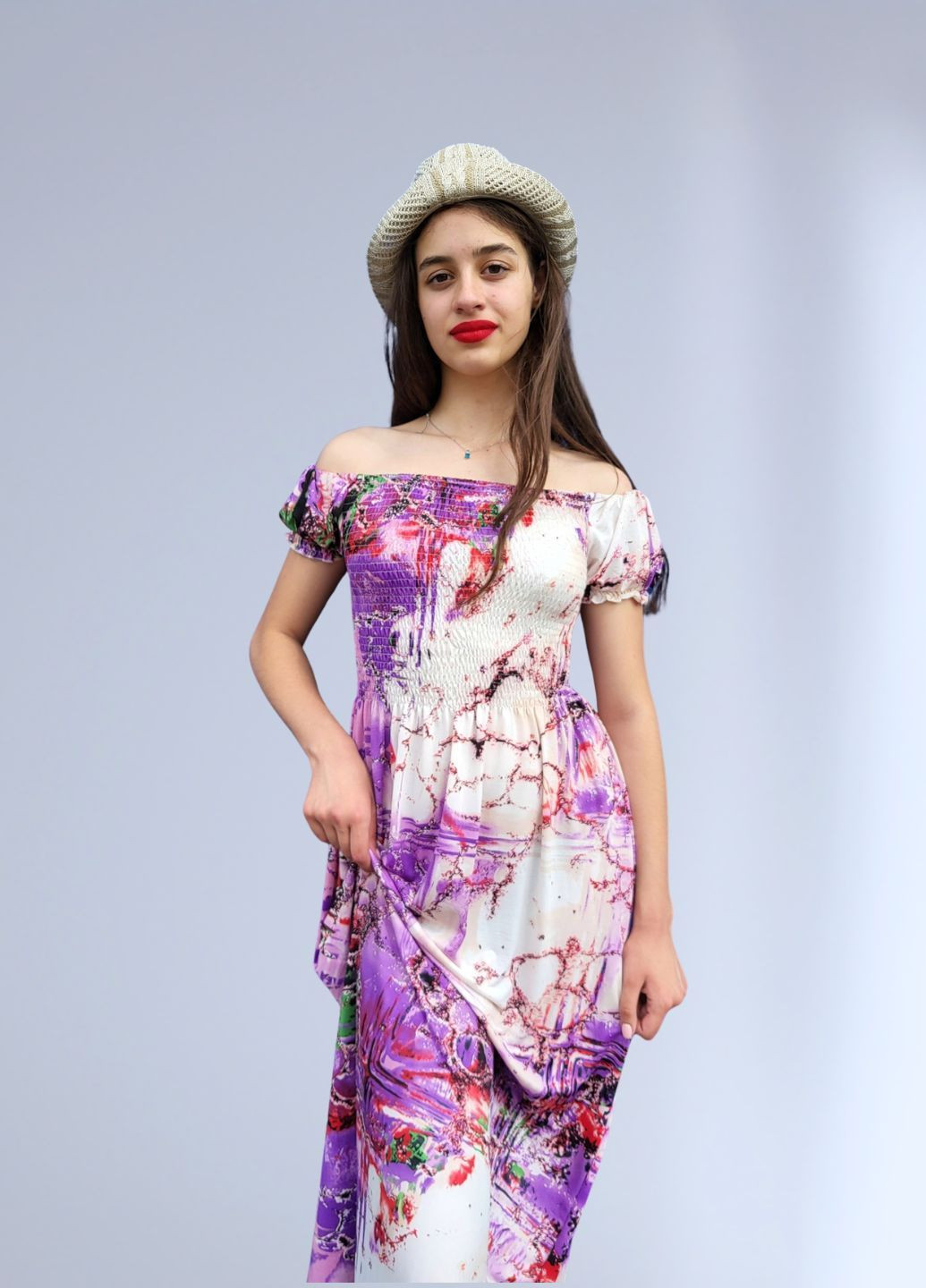 Летний женский сарафан женский в цветы длинный No Brand в цветочек