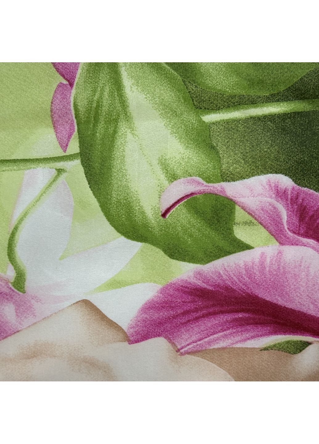 Комплект постельного белья полуторный светло-зеленый в цветы Бязь Полиэстер 85801 Ananasko (366959228)