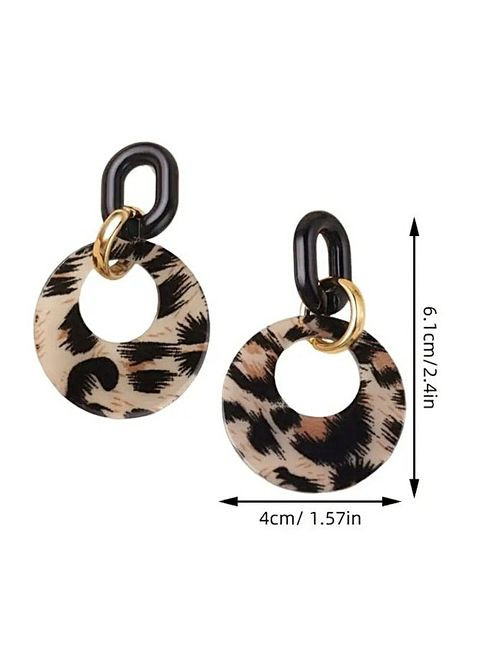 Сережки удлиненные с леопардовым принтом No Brand (325830963)