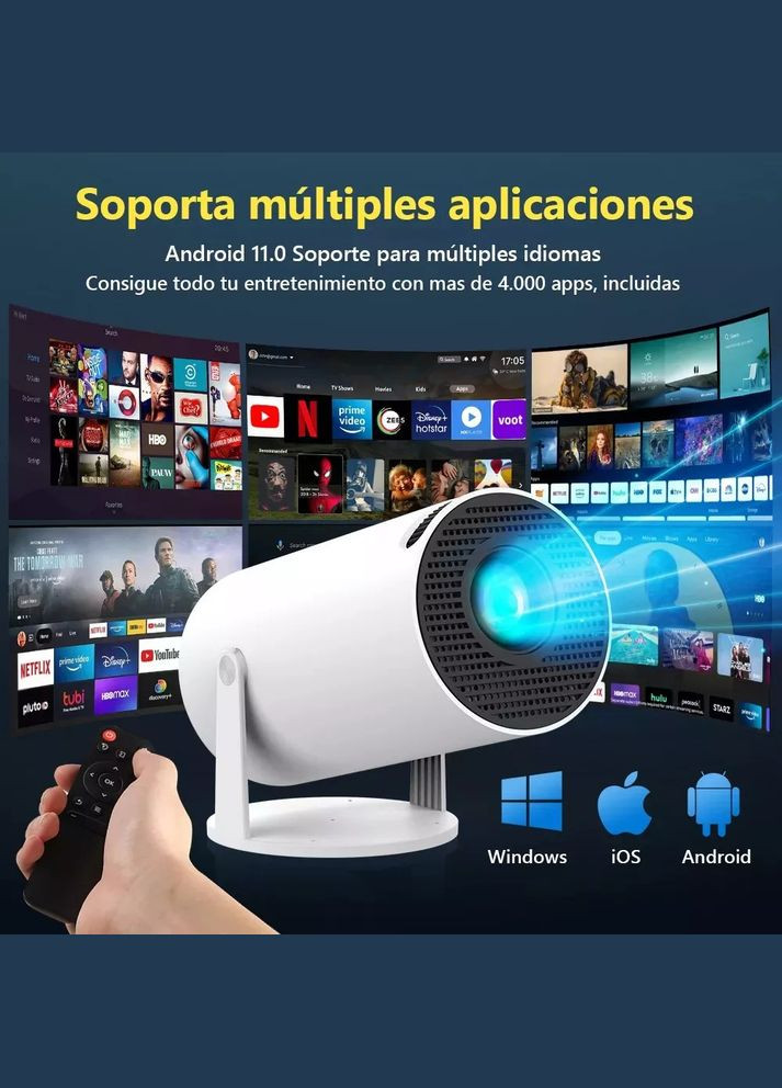 Мини-проектор HY300 с WiFi и Bluetooth для фильмов и презентаций с пультом белый (2390000008) No Brand (340912474)