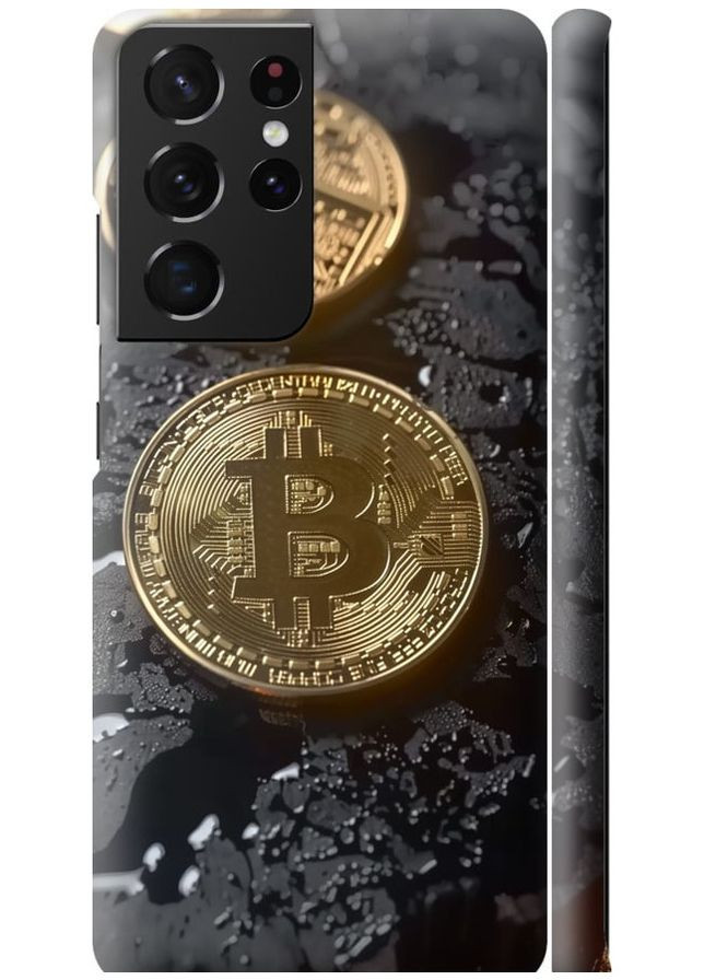3D пластиковий матовий чохол 'Вулканійчний Bitcoin' для Samsung Galaxy S21 Ultra (5G) Endorphone Samsung Galaxy S21 Ultra (5G) (289874755)