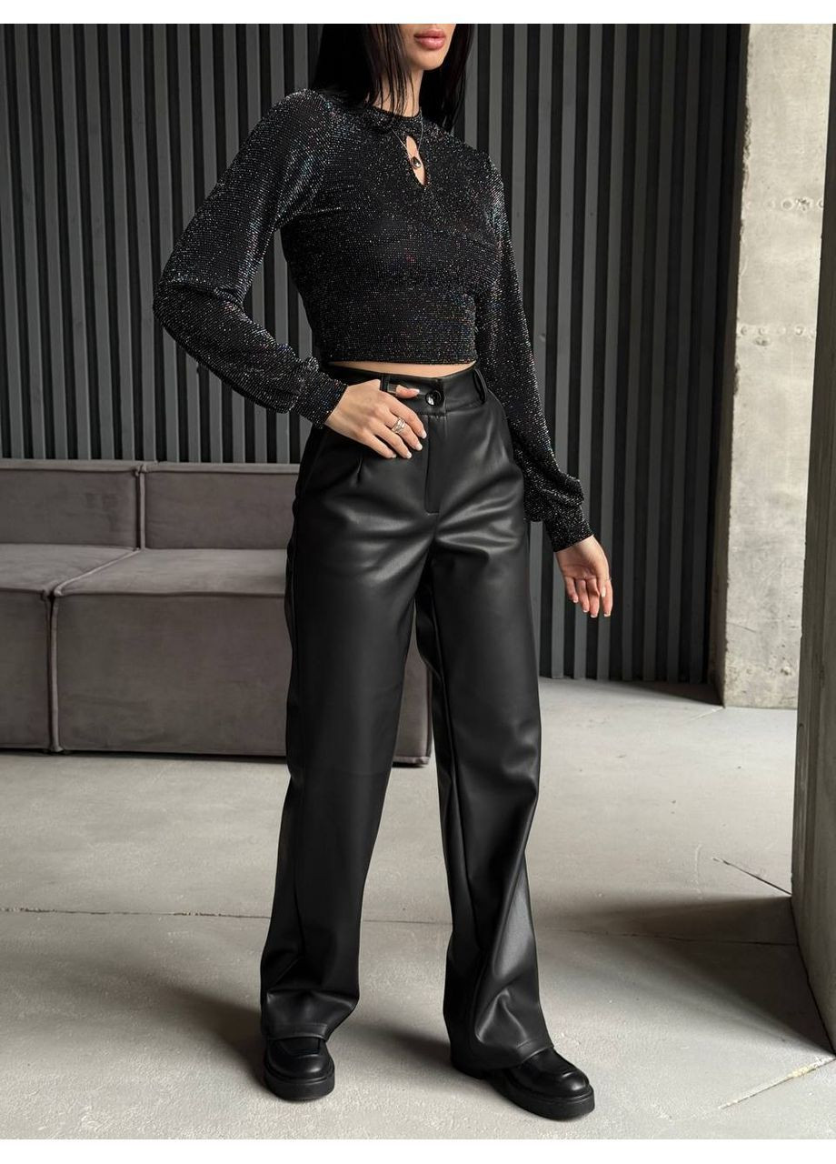 Женские брюки-трубы из эко-кожи. Osoblyva (364990093)