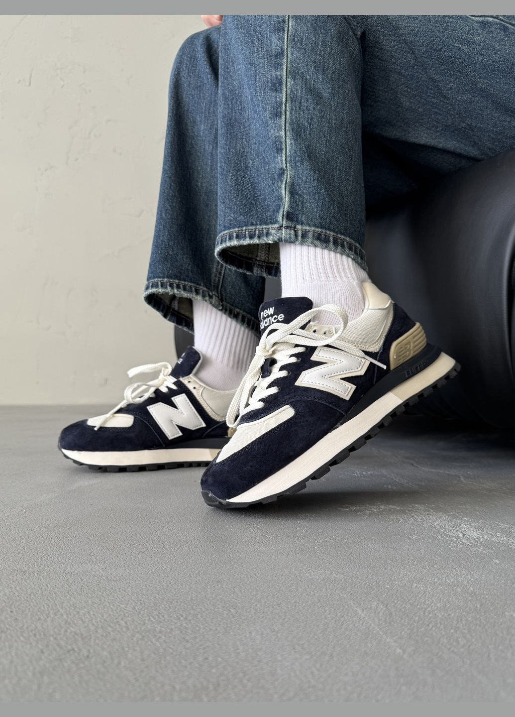 Кросівки жіночі і чоловічі New Balance 574 Legacy dark blue | Нью Беланс 574 сині No Brand сині демісезони (316091127)