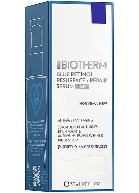 Нічна сироватка для обличчя Blue Retinol Serum Night 30ml (1112890-84539) Biotherm (368633931)