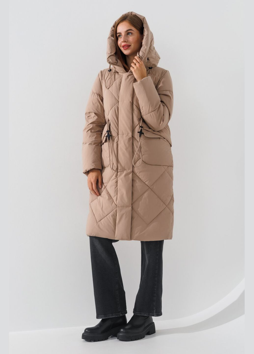 Темно-бежевий зимній Пуховик Towmy