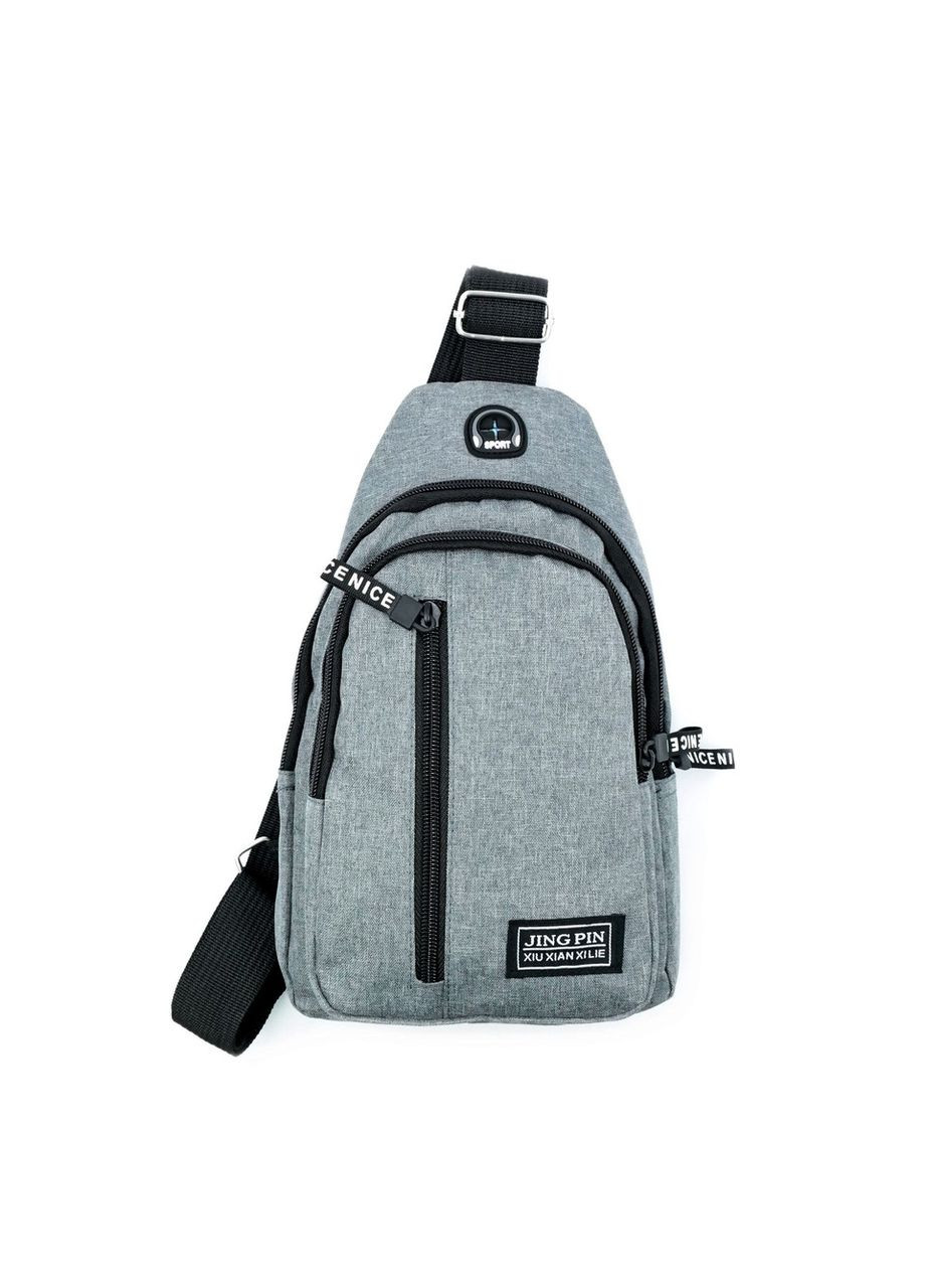 Сумка-слінг сірий водонепроникна спортивна сумка через плече нагрудна сумка для чоловіків ProDobro (364672336)
