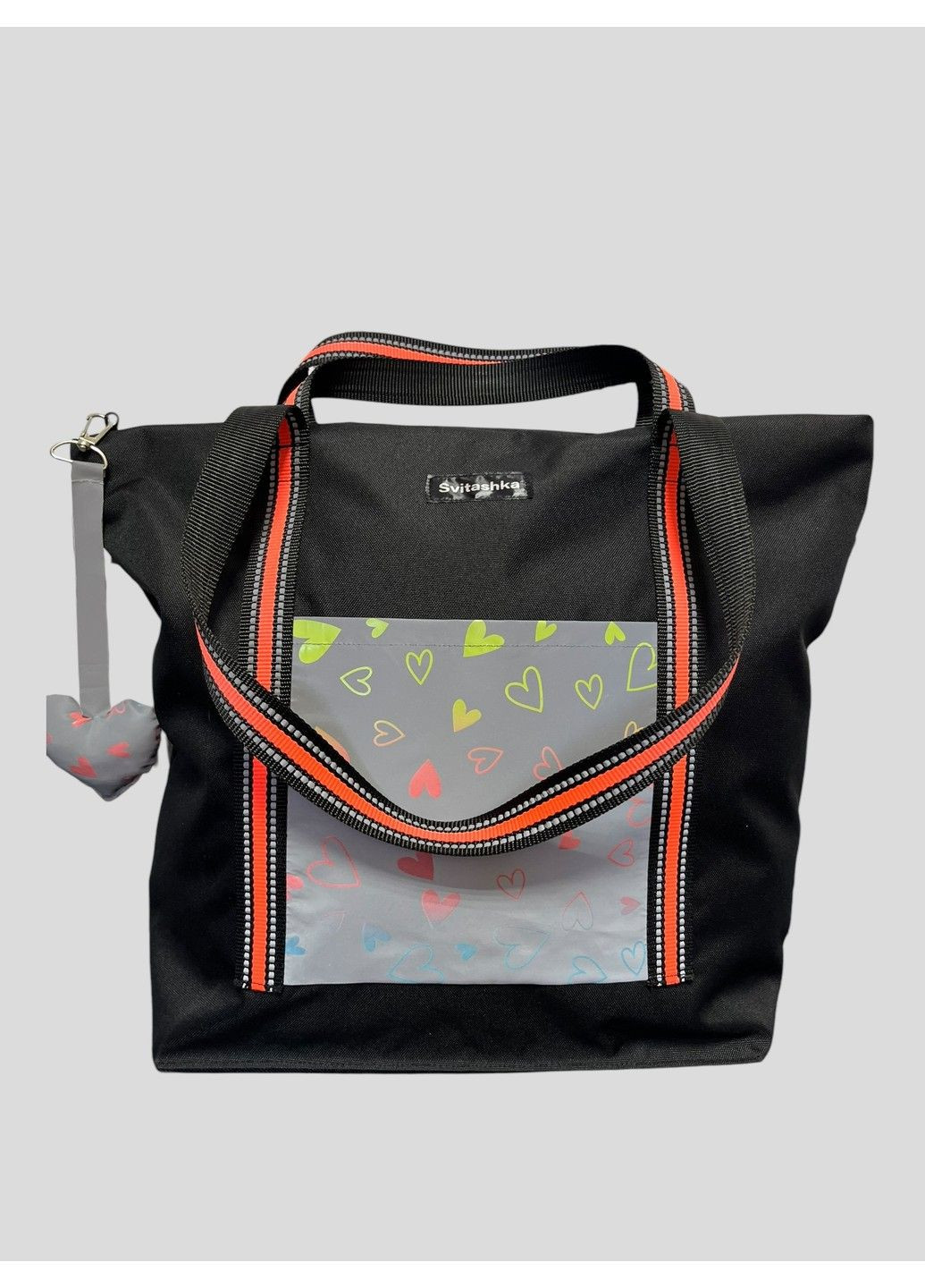 Велика жіноча сумка із світловідбиваючими кишенями та світловідбиваючими подвійними ручками. No Brand (289978631)