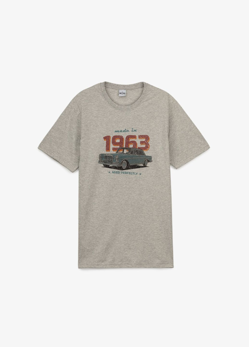 Серая футболка с принтом мужская 4025bp серый shop (2000990960085) Demos