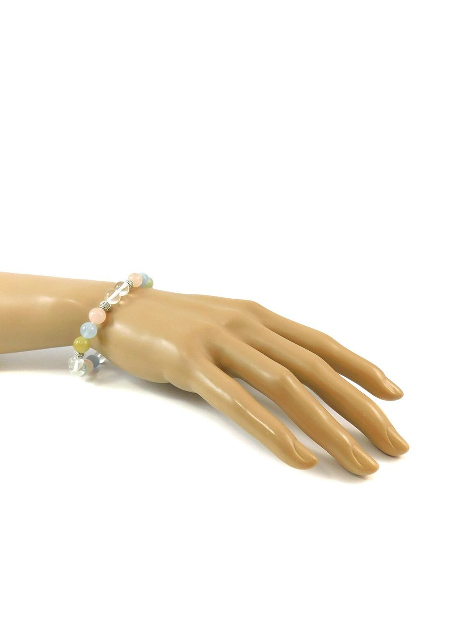 Браслет "Прикосновение весны" Морганит, Горный хрусталь 16 Fursa fashion (325880359)