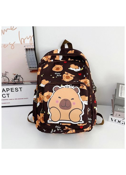 Рюкзак дитячий шкільний портфель Капібара 10496 чорний No Brand (367054685)