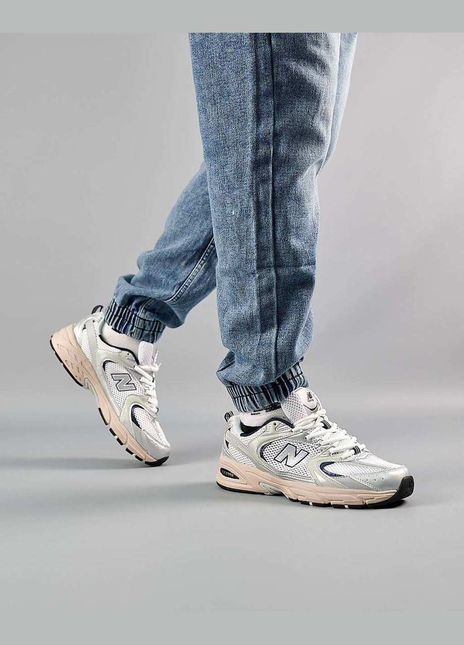 Серебряные демисезонные кроссовки мужские new balance No Brand 530 Silver Beige Men’s Premium