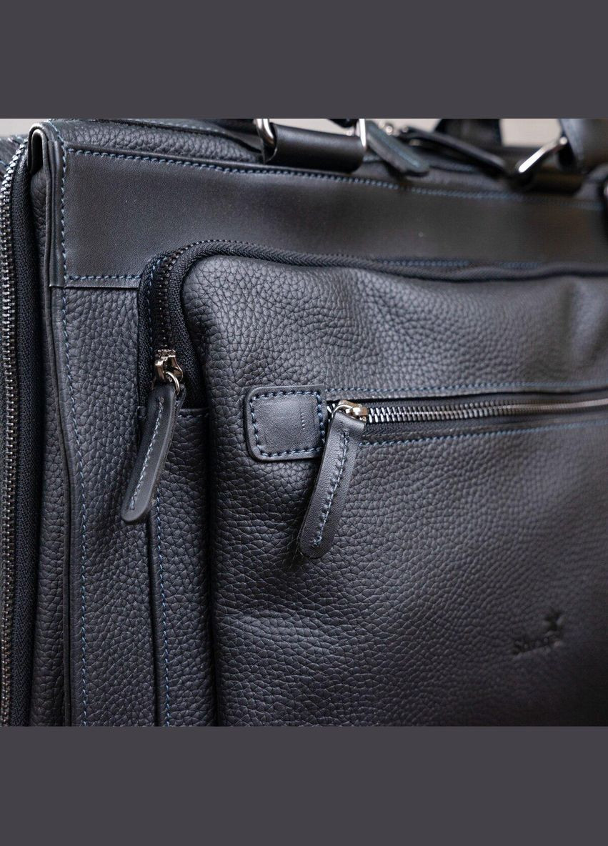 Сумка мужская 11116 кожаная Черная Shvigel (314489018)