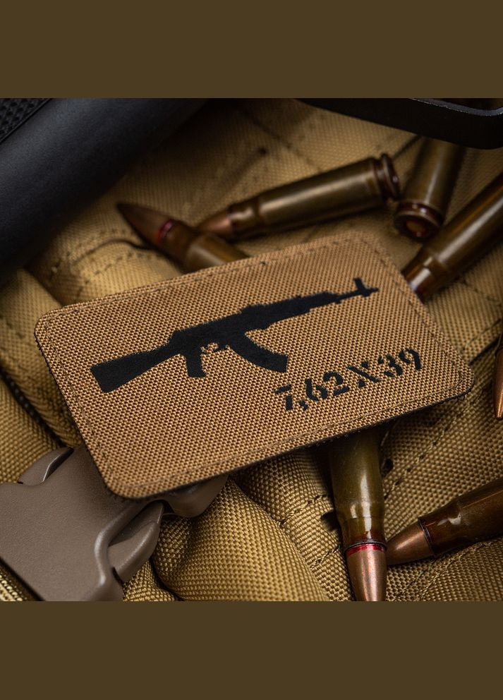 Нашивка AKM 7,62х39 Laser Cut Coyote/Black M-TAC (315047637)