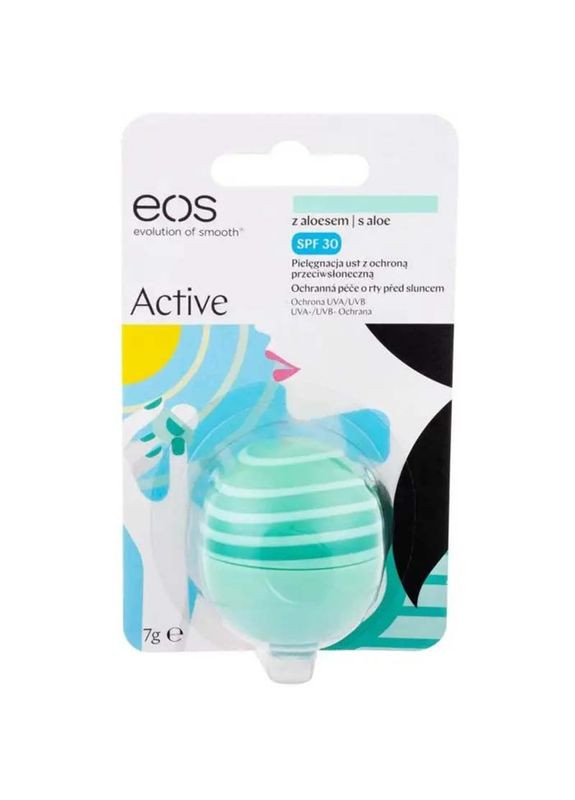 Бальзам для губ солнцезащитный Active Sunscreen Lip Balm with Aloe SPF 30 Алоэ (7 г) EOS (278773638)