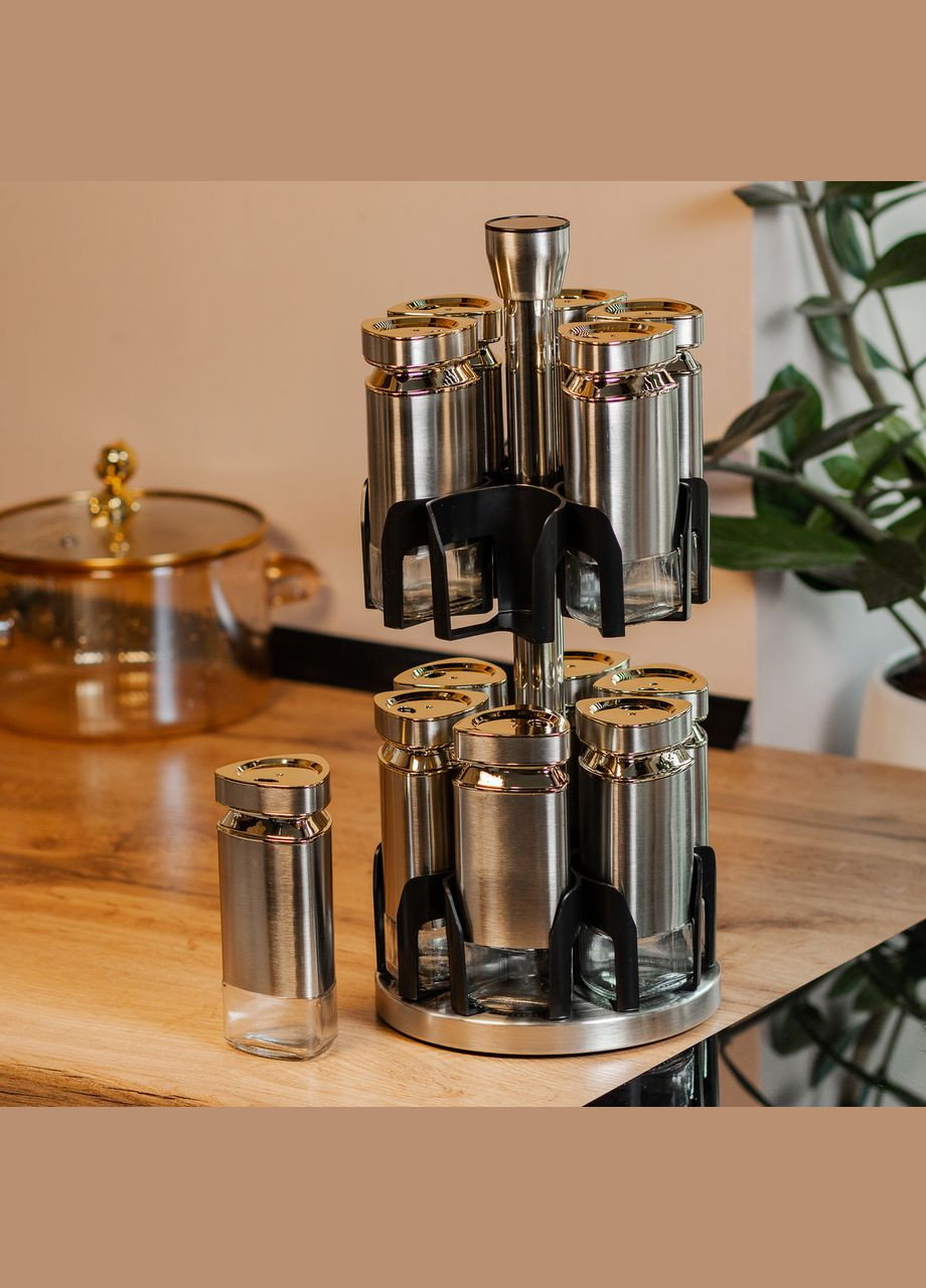 Набор банок для специй 12 шт. по 120 мл на подставке Карусель. TS Kitchen (306849012)