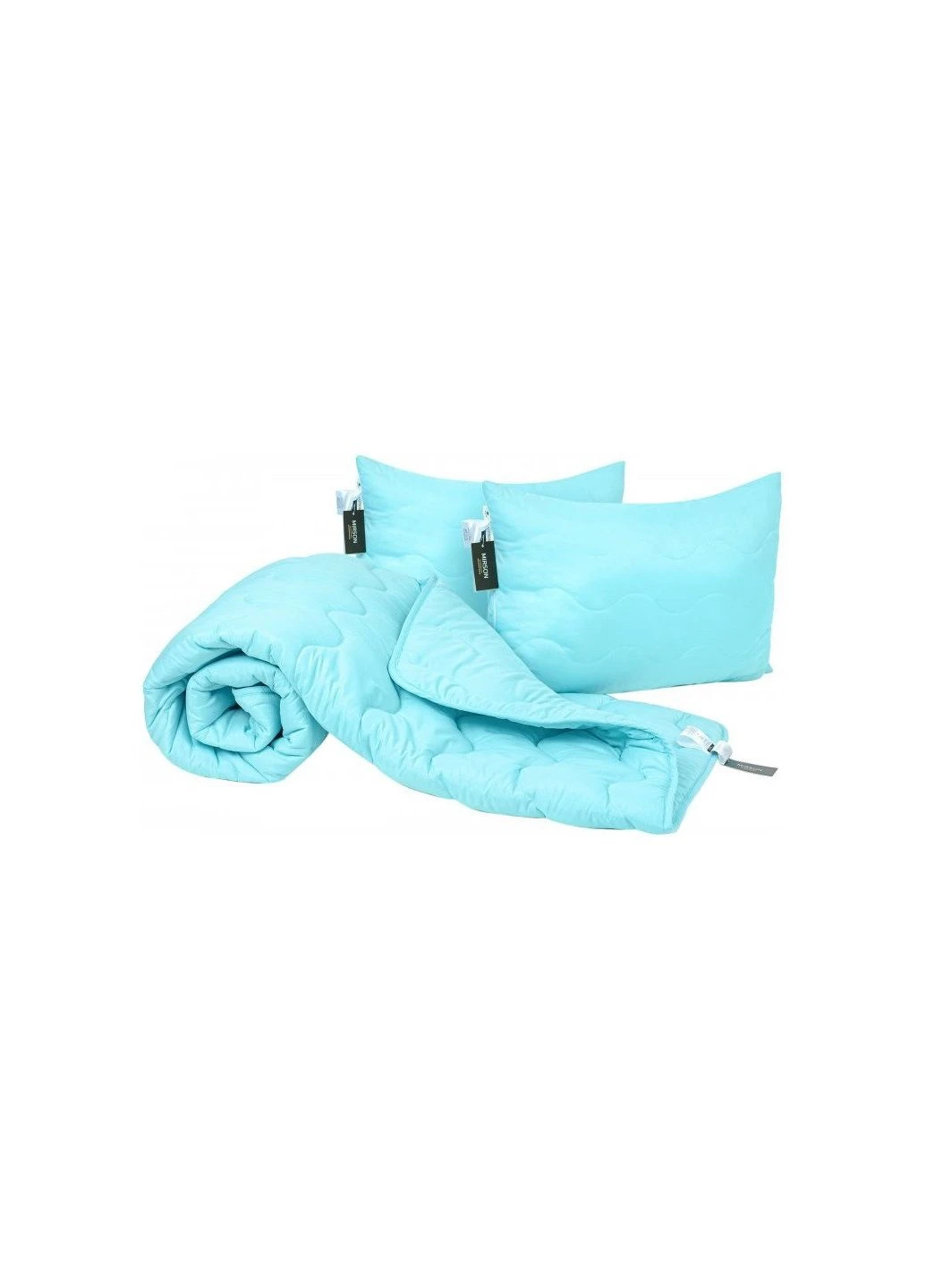 Ковдра Набір вовняний №1679 Eco Light Blue Ковдра 155х215 + подушки (ek43473) Mirson Набор шерстяной 1679 Eco Light Blue Одеяло 155х215 (392399035)
