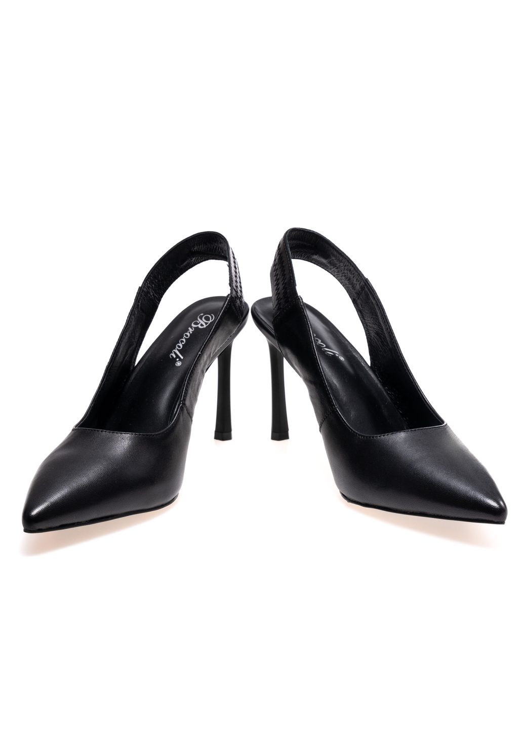 Черные босоножки 01638 черные Brocoli на резинке